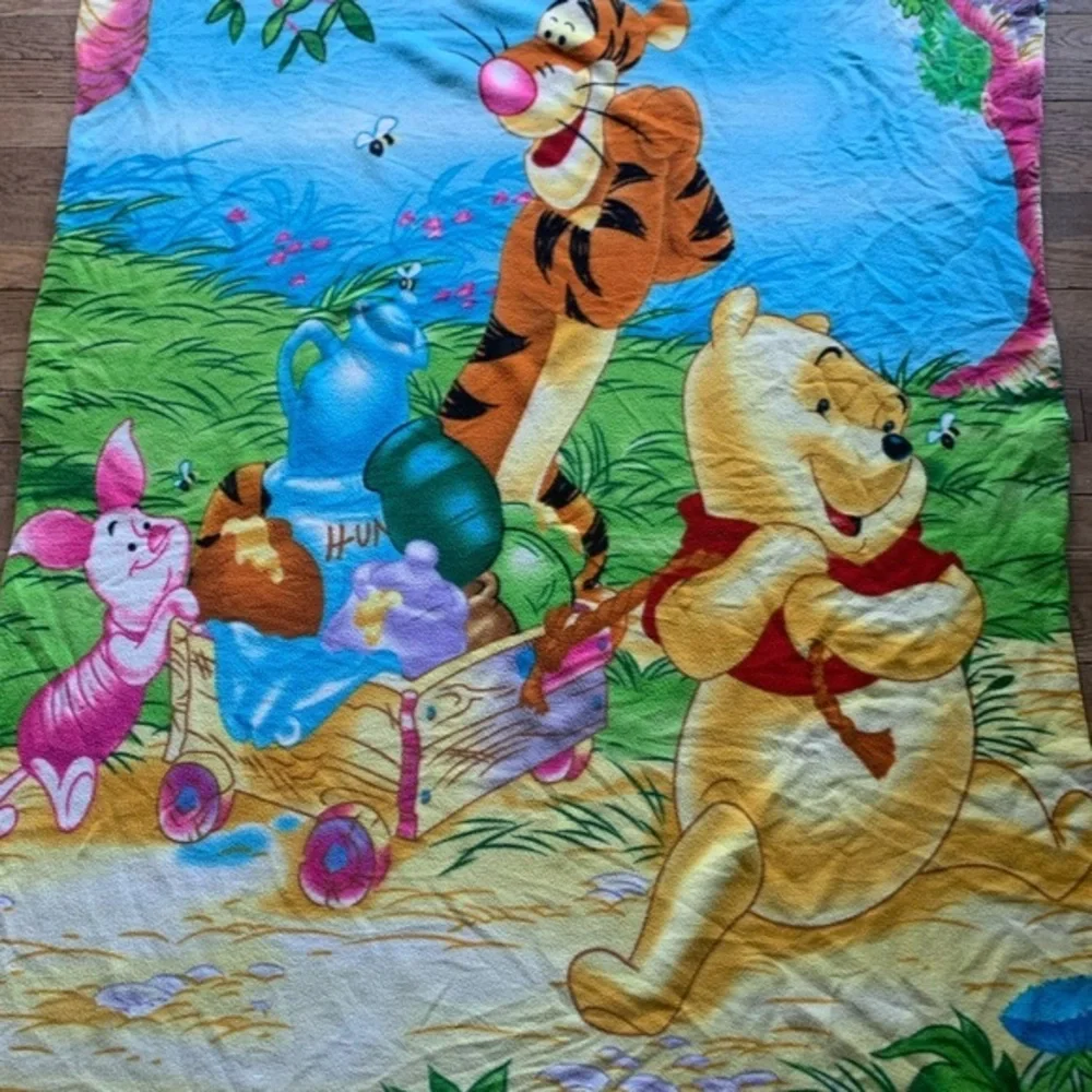 Disney Winnie The Pooh & Friends 59x46 Throw Blanket Tigger Piglet‎ Pooh VINTAGE
